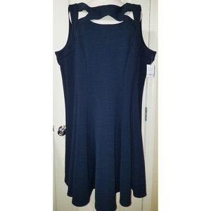 Gabby Skye Navy Blue Cutout Dress Plus Size 22W NEW